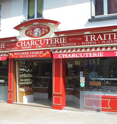 Devanture de boucherie charcuterie
