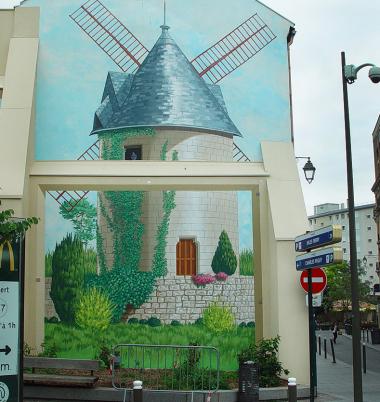 Fresque sur immeuble bois-Colombes